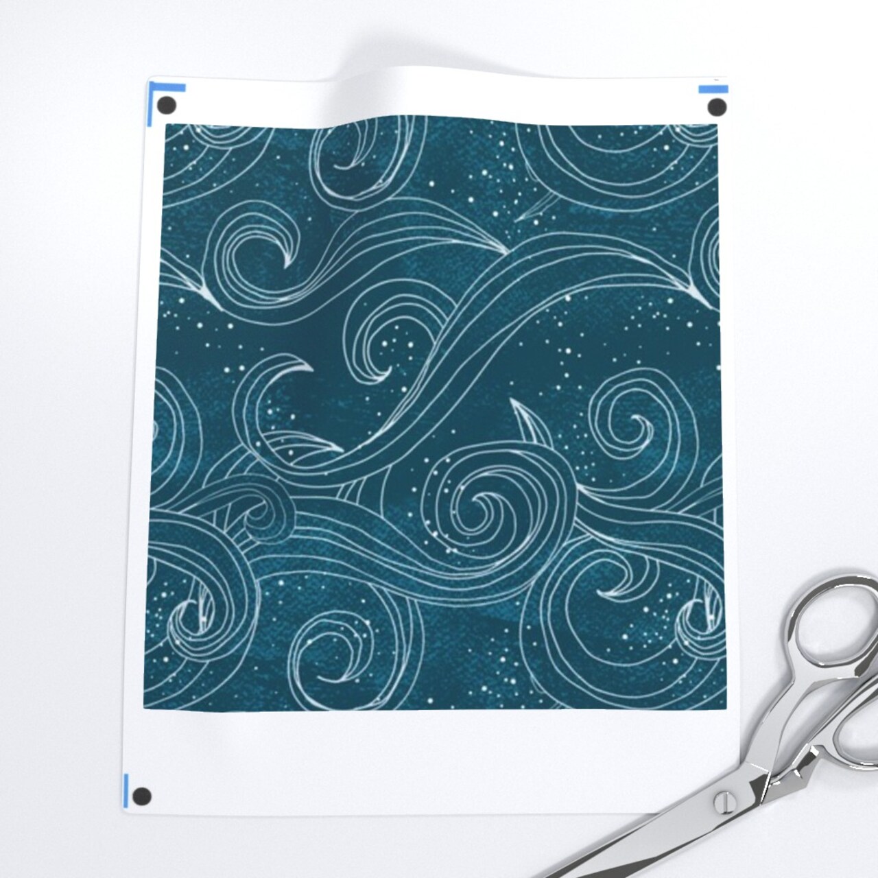 Wild Waves Mermaid Ocean Sea Whimsical Abstract Midnight Magical Custom Pre-pasted Wallpaper by Spoonflower Pre-Pasted Wallpaper 2FT Wide